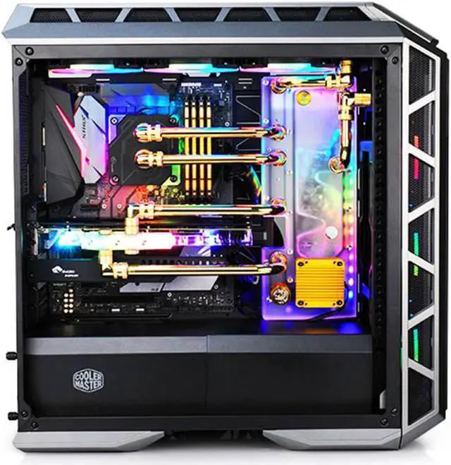 Alt view image 5 of 7 - Bykski Distro Plate For MasterCase H500P - PMMA w/ 5v Addressable RGB (RBW) (RGV-CM-H500P-P)