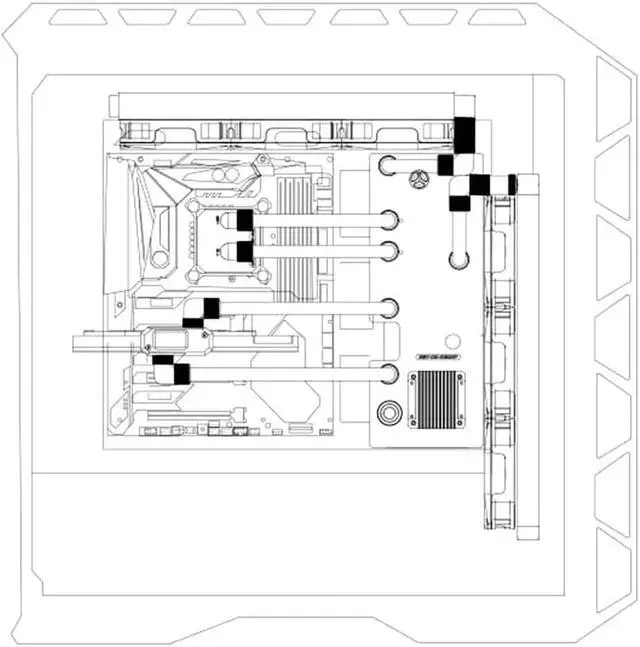 Alt view image 6 of 7 - Bykski Distro Plate For MasterCase H500P - PMMA w/ 5v Addressable RGB (RBW) (RGV-CM-H500P-P)