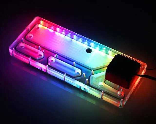 Alt view image 3 of 7 - Bykski Distro Plate For Asus Rog Strix Helios - PMMA w/ 5v Addressable RGB (RBW) ( RGV-AS-STRIXHS-P)