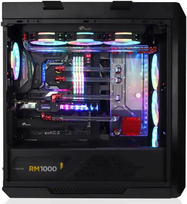 Alt view image 4 of 7 - Bykski Distro Plate For Asus Rog Strix Helios - PMMA w/ 5v Addressable RGB (RBW) ( RGV-AS-STRIXHS-P)