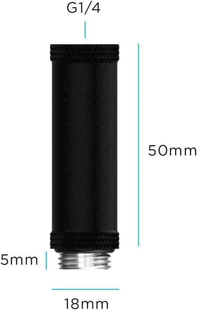 Alt view image 2 of 3 - PrimoChill Male to Female G 1/4in. 50mm SX Extension Coupler