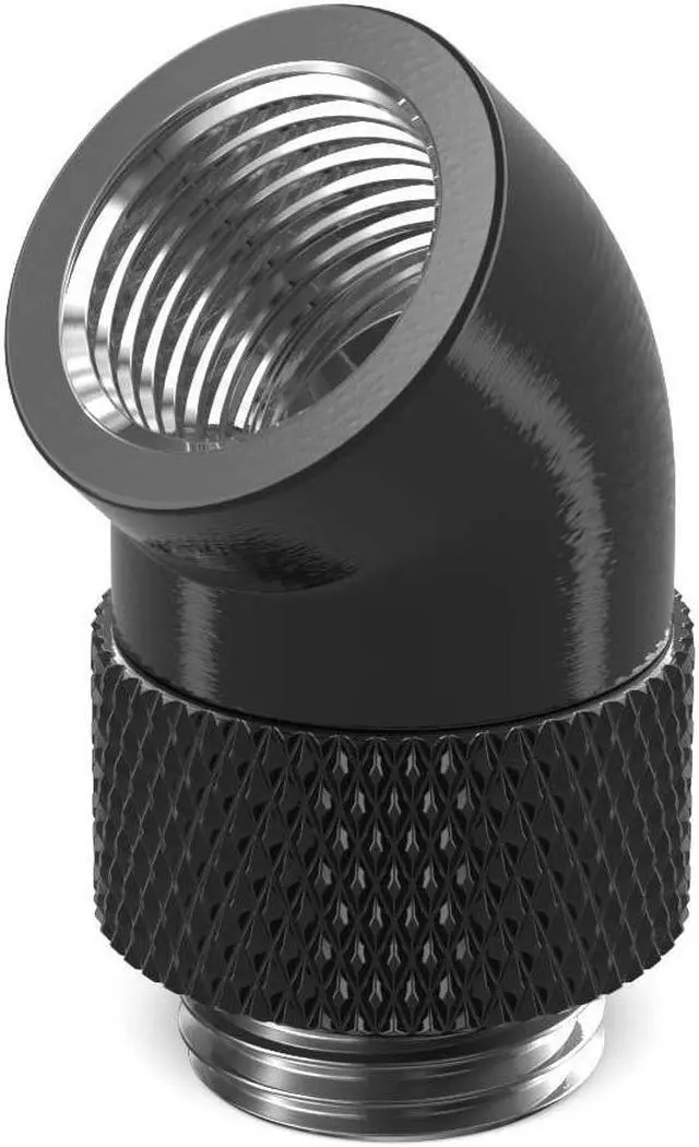 Main image of PrimoChill Male to Female G 1/4in. 45 Degree SX Rotary Elbow Fitting