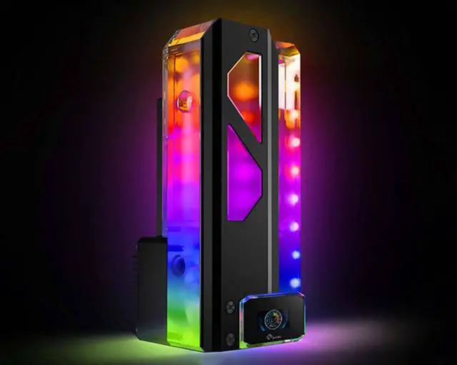 Alt view image 2 of 7 - Bykski DDC Pump / 180mm Reservoir Station w/ Temp Digital Display and 5v Addressable RGB (RBW) (CP-DDC-X-TK180-V2)