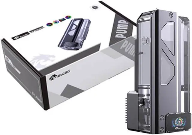 Alt view image 3 of 7 - Bykski DDC Pump / 180mm Reservoir Station w/ Temp Digital Display and 5v Addressable RGB (RBW) (CP-DDC-X-TK180-V2)