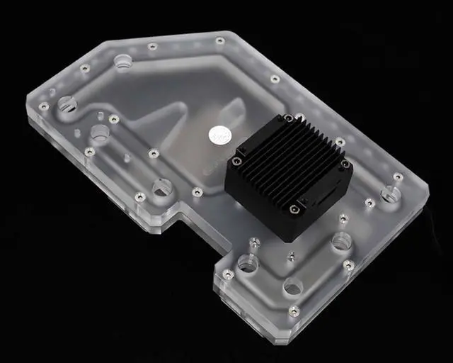 Alt view image 2 of 5 - Bykski Distro Plate for Zeaginal Z10 - PMMA w/ 5v Addressable RGB (RBW) (RGV-ZG-Z10-P)