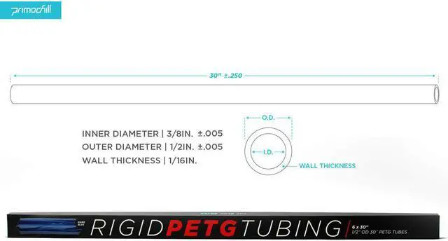 Alt view image 6 of 6 - PrimoChill 1/2in. Rigid PETG Tube – 6 x 30in. – Dark Blue