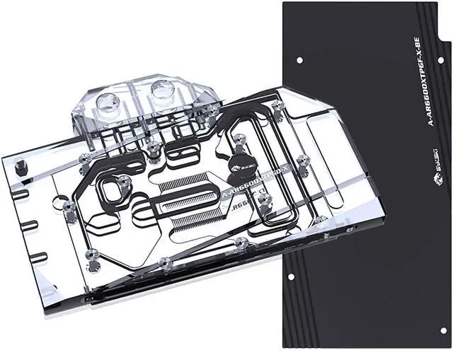Alt view image 6 of 7 - Bykski Full Coverage GPU Water Block and Backplate for ASRock RX 6600 XT Phantom Gaming D (A-AR6600XTPGD-X)