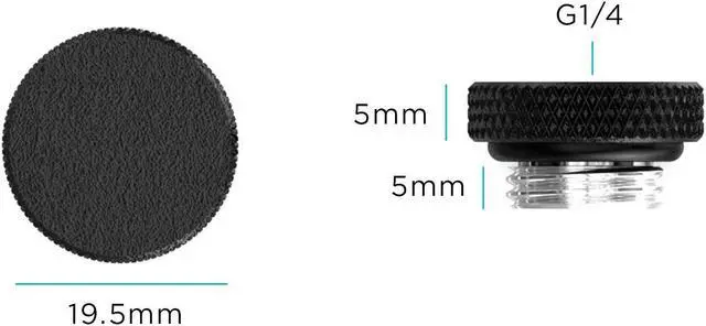 Alt view image 2 of 2 - PrimoChill G 1/4in. SX Knurled Nickel Stop Fitting (No slot)