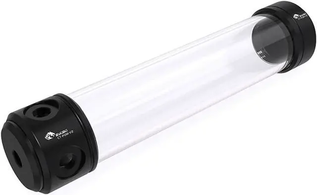 Main image of Bykski 50mm Cylindrical Reservoir - Black POM - 260mm Total Length (CT-POM-V2)