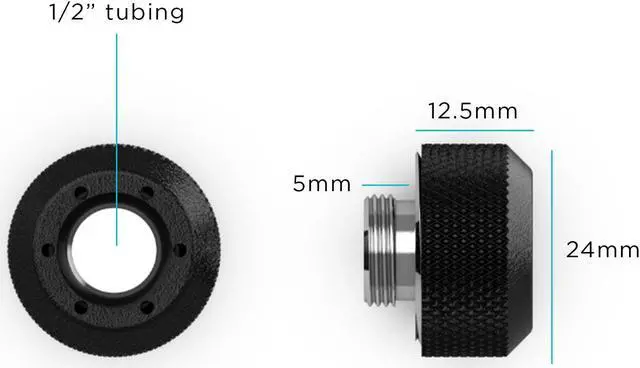 Alt view image 3 of 3 - PrimoChill 1/2in. Rigid RevolverSX Series Fitting - 12 pack