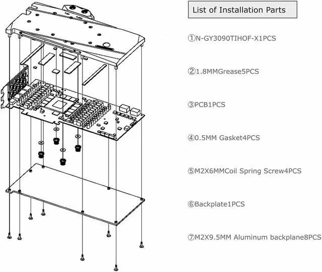 Alt view image 5 of 5 - Bykski Full Coverage GPU Water Block and Backplate for GALAXY RTX 3090Ti HOF OC Lab Edition (N-GY3090TIHOF-X)