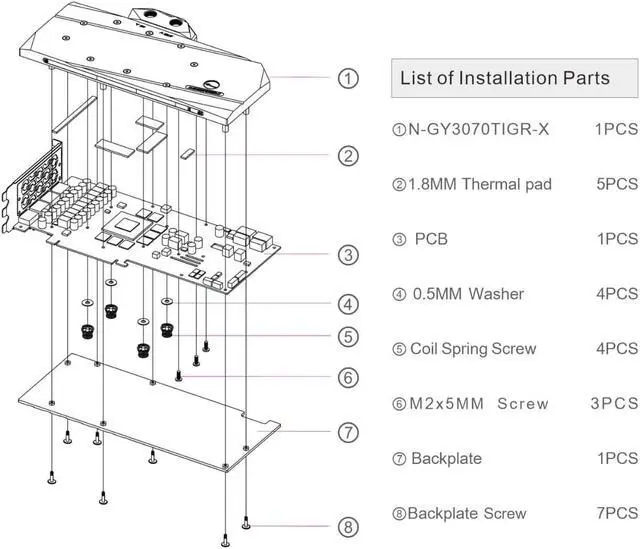 Alt view image 6 of 7 - Bykski Full Coverage GPU Water Block and Backplate for GALAXY RTX 3070/3070Ti Gamer OC (N-GY3070TIGR-X)