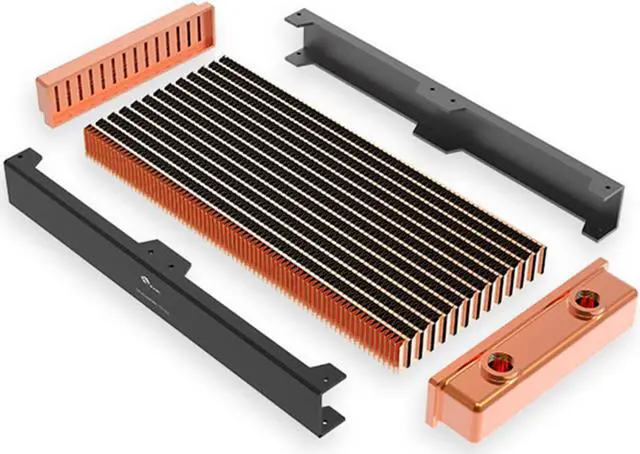 Alt view image 4 of 7 - Bykski 240mm x 30mm RC Series Radiator, 120mm x 2, Dual Fan (CR-RD240RC-TN-V2)