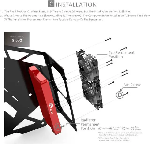 Alt view image 7 of 7 - Bykski 240mm x 30mm RC Series Radiator, 120mm x 2, Dual Fan (CR-RD240RC-TN-V2)