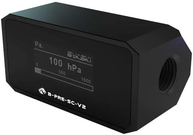 Alt view image 2 of 7 - Bykski Pressure Gauge OLED Display G 1/4in. Thread Module - Black (B-PRE-SC-V2)