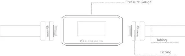 Alt view image 6 of 7 - Bykski Pressure Gauge OLED Display G 1/4in. Thread Module - Black (B-PRE-SC-V2)