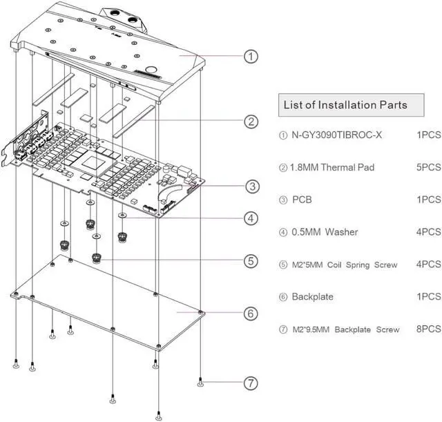 Alt view image 7 of 7 - Bykski Full Coverage GPU Water Block and Backplate for GALAXY RTX 3090Ti Boomstar OC (N-GY3090TIBROC-X)