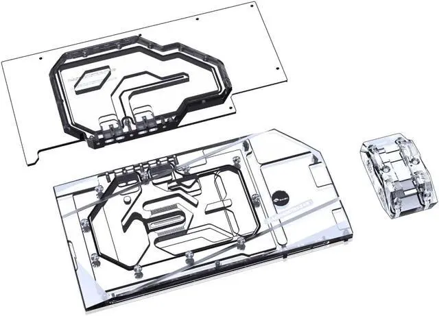 Alt view image 3 of 7 - Bykski Full Coverage GPU Water Block w/ Integrated Active Backplate for ASUS RTX 3080Ti/3090 STRIX (N-AS3090STRIX-TC-V3)