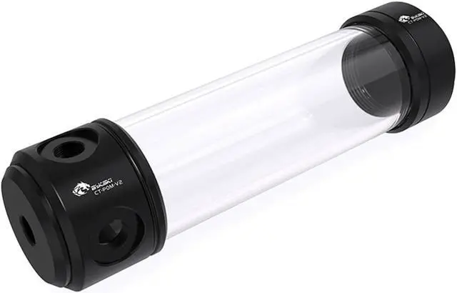 Main image of Bykski 50mm Cylindrical Reservoir - Black POM - 200mm Total Length (CT-POM-V2)