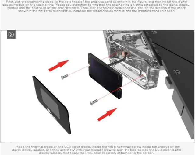 Alt view image 5 of 6 - Bykski GPU Block 90 Degree Digital Display Module (B-VGA-SC-FX)