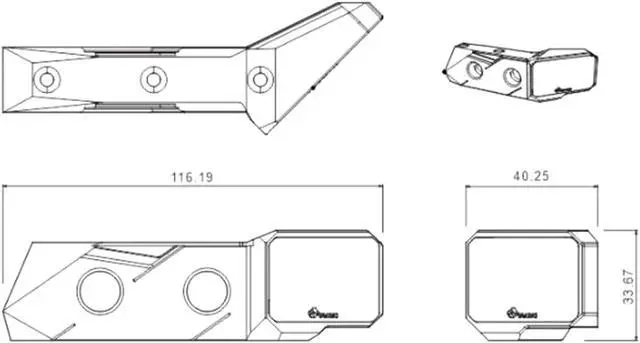 Alt view image 6 of 6 - Bykski GPU Block 90 Degree Digital Display Module (B-VGA-SC-FX)