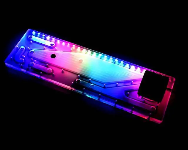 Alt view image 2 of 7 - Bykski Distro Plate For PHANTEKS 719LTG  - PMMA w/ 5v Addressable RGB (RBW) (RGV-PHA-719-P-K)