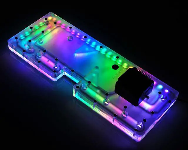 Alt view image 3 of 7 - Bykski Distro Plate for TT View 71 - PMMA w/ 5v Addressable RGB (RBW) (RGV-TT-V71-P)