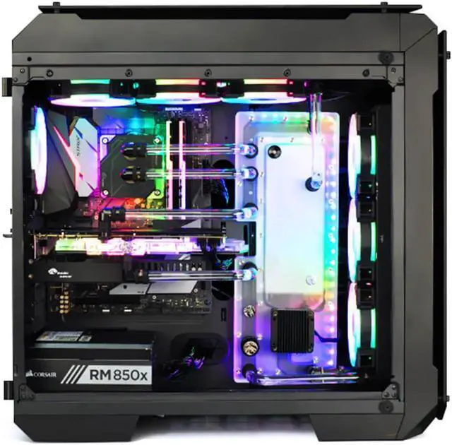Alt view image 5 of 7 - Bykski Distro Plate for TT View 71 - PMMA w/ 5v Addressable RGB (RBW) (RGV-TT-V71-P)