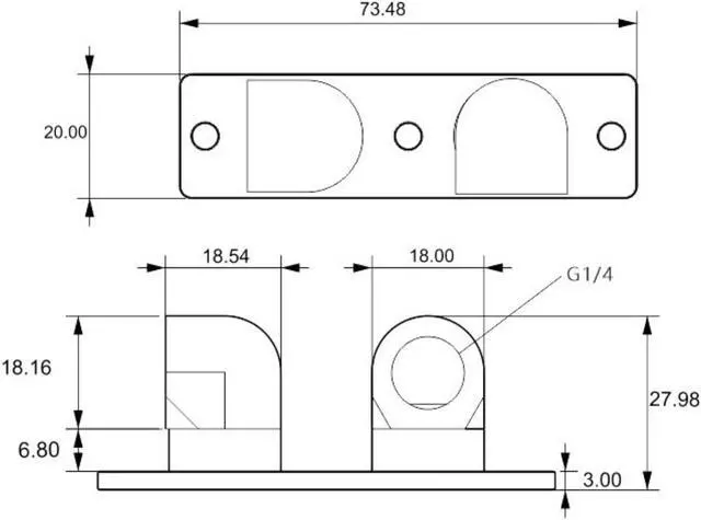 Alt view image 5 of 5 - Bykski GPU Block 90 Degree Rotary Bridge Module - Black (B-VGA-MINI-X)