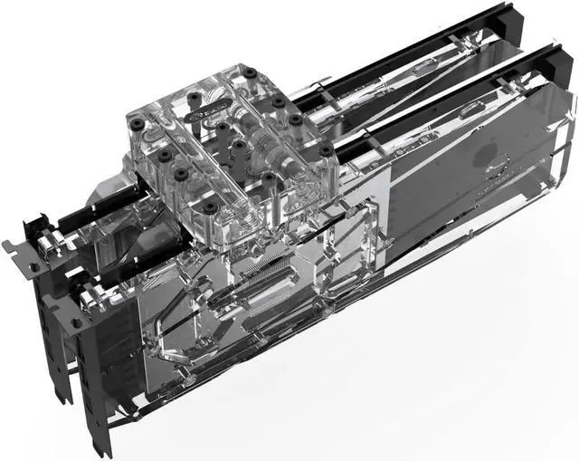 Alt view image 3 of 7 - Bykski Dual GPU 40mm SLI/CF Connection Bridge Block for TC Blocks - (B-L2-2WAY-TC)