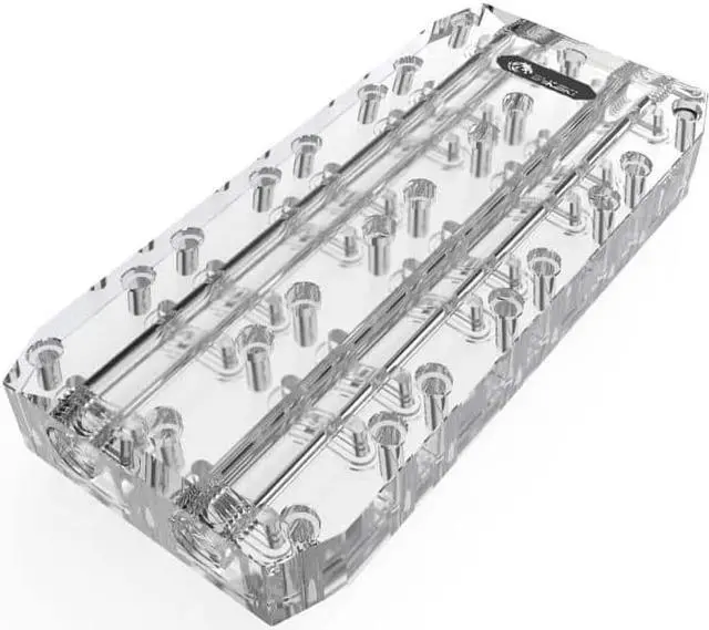 Main image of Bykski Quad GPU 40mm SLI/CF Connection Bridge Block for TC Blocks - (B-L3-4WAY-TC)