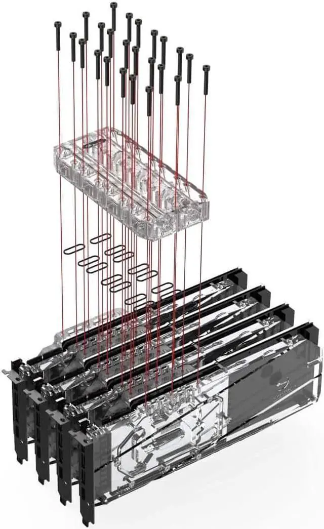 Alt view image 4 of 7 - Bykski Quad GPU 40mm SLI/CF Connection Bridge Block for TC Blocks - (B-L3-4WAY-TC)
