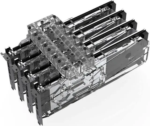 Alt view image 3 of 7 - Bykski Quad GPU 40mm SLI/CF Connection Bridge Block for TC Blocks - (B-L3-4WAY-TC)