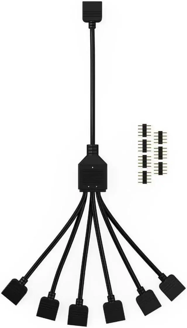 Alt view image 2 of 7 - Bykski 5v / 12v Motherboard A-RGB / RGB Header 1x 6 Expansion Cable (B-1P6L-X)