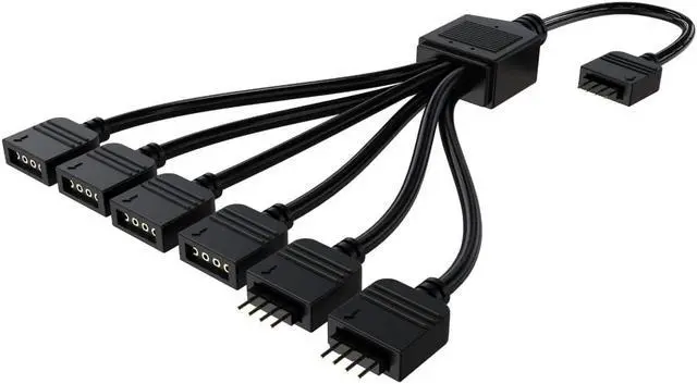 Alt view image 3 of 7 - Bykski 5v / 12v Motherboard A-RGB / RGB Header 1x 6 Expansion Cable (B-1P6L-X)