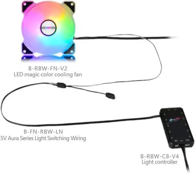 Alt view image 4 of 5 - Bykski 5v Addressable RGB (RBW) ASUS AURA Lighting 3-Pin Synchronization Cable (B-FN-RBW-LN)