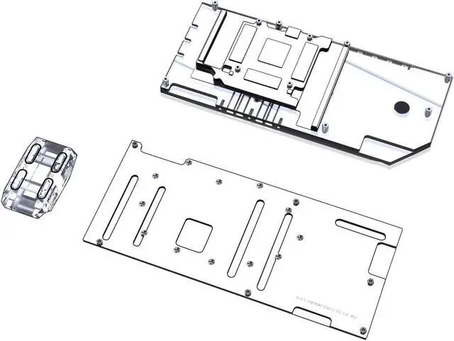 Alt view image 2 of 7 - Bykski Full Coverage GPU Water Block w/ Integrated Active Backplate for EVGA RTX 3080/3090 FTW3 Ultra Gaming (N-EV3090FTW3-TC-V2)