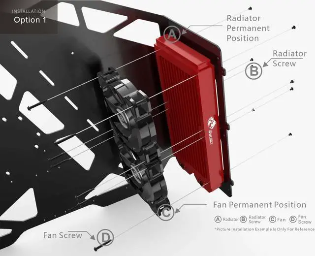 Alt view image 3 of 7 - Bykski 280mm x 30mm RC Series Radiator, 140mm x 2, Dual Fan (CR-RD280RC-TN-V3)