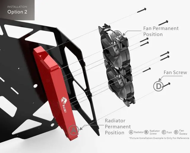 Alt view image 4 of 7 - Bykski 280mm x 30mm RC Series Radiator, 140mm x 2, Dual Fan (CR-RD280RC-TN-V3)