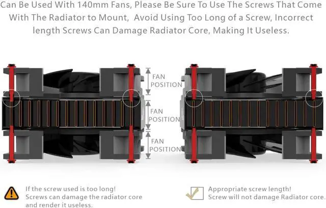 Alt view image 6 of 7 - Bykski 280mm x 30mm RC Series Radiator, 140mm x 2, Dual Fan (CR-RD280RC-TN-V3)