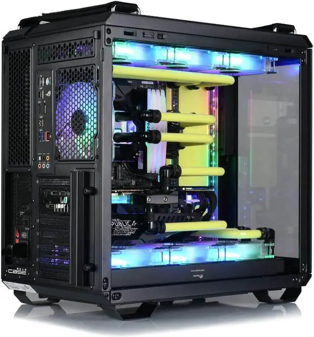 Alt view image 6 of 7 - Bykski Distro Plate for ASUS TUF Gaming GT502 - PMMA w/ 5v Addressable RGB (RBW) (RGV-AS-GT502-P)