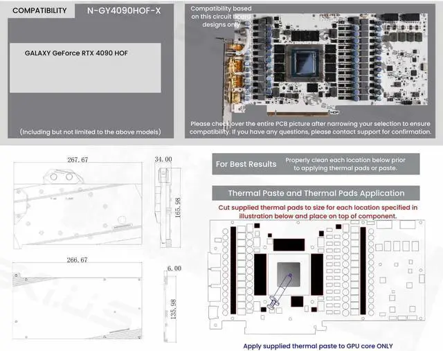 Alt view image 7 of 7 - Bykski Full Coverage GPU Water Block and Backplate for GALAXY GeForce RTX 4090 HOF (N-GY4090HOF-X)