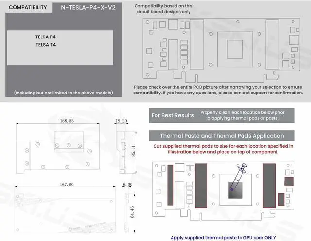 Alt view image 6 of 7 - Bykski Metal/POM GPU Water Block and Backplate For NVIDIA TESLA P4/T4 (N-TESLA-P4-X-V2)