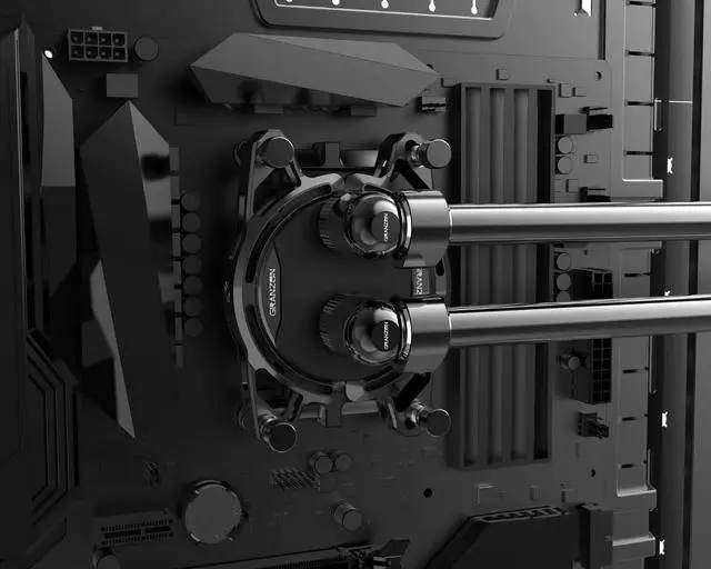 Alt view image 5 of 7 - Granzon GAM0.1 CPU Water Cooling Block (POM) (for AMD Ryzen 3/5/7/9, AM4/AM3+/AM3) - Black