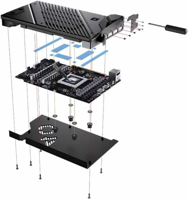 Alt view image 7 of 7 - Granzon Full Armor GPU Water Block and Backplate for ASUS ROG Strix GeForce RTX 4090 (GBN-AS4090STRIX)