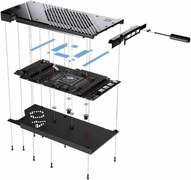 Alt view image 7 of 7 - Granzon Full Armor GPU Water Block and Backplate for MSI GeForce RTX 4090 Gaming X Trio (GBN-MS4090TRIO)