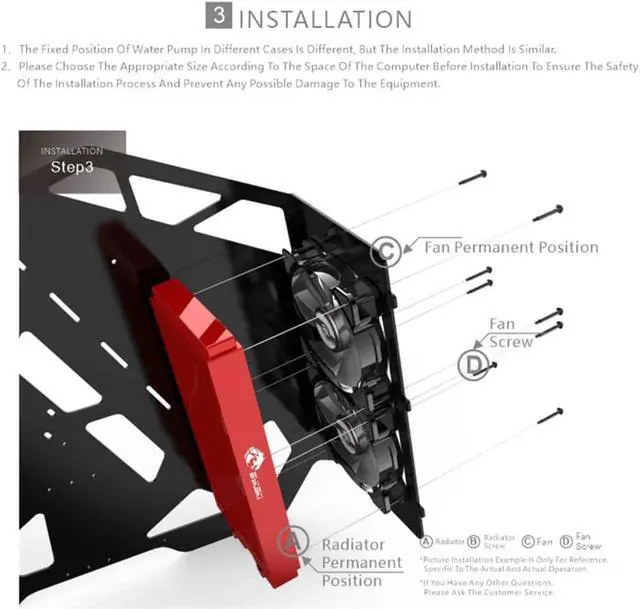 Alt view image 3 of 7 - Bykski 480mm x 30mm RC Series Radiator, 120mm x 4,  Quad Fan (CR-RD480RC-TN-V2)