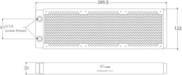 Alt view image 7 of 7 - Bykski 360mm x 30mm RC Series Radiator, 120mm x 3, Triple Fan (CR-RD360RC-TN-V2)