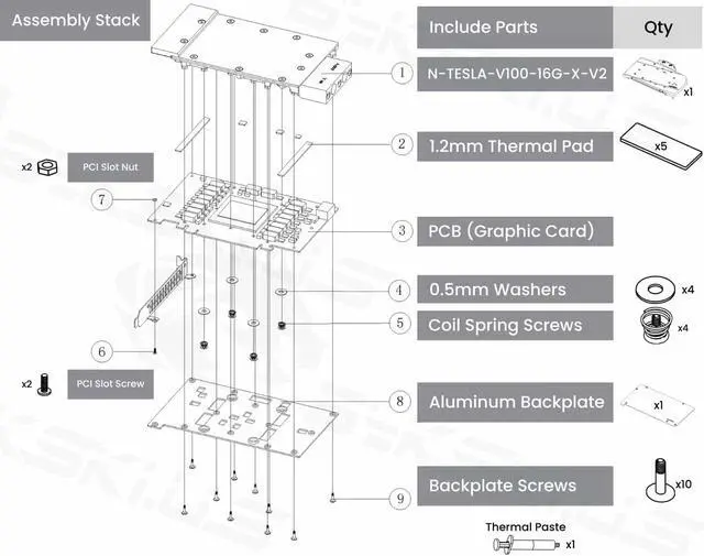 Alt view image 7 of 7 - Bykski Metal/POM GPU Water Block For NVIDIA TESLA V100 16GB FHHL (N-TESLA-V100-16G-X-V2)