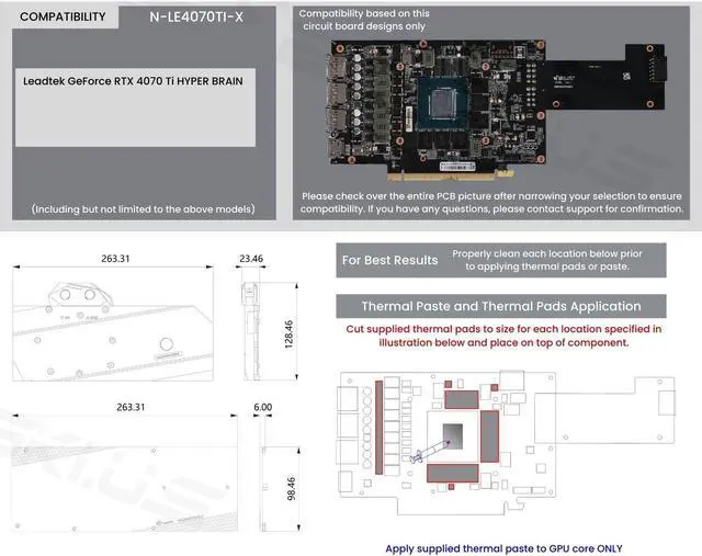 Alt view image 7 of 7 - Bykski Full Coverage GPU Water Block and Backplate For Leadtek GeForce RTX 4070 Ti HYPER BRAIN (N-LE4070TI-X)